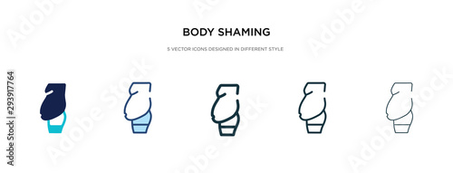 body shaming icon in different style vector illustration. two colored and black body shaming vector icons designed in filled, outline, line and stroke style can be used for web, mobile, ui