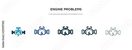 engine problems icon in different style vector illustration. two colored and black engine problems vector icons designed in filled, outline, line and stroke style can be used for web, mobile, ui