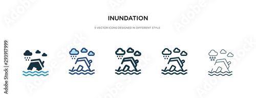Fotografia inundation icon in different style vector illustration