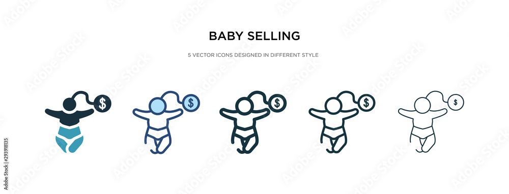 baby selling icon in different style vector illustration. two colored and black baby selling vector icons designed in filled, outline, line and stroke style can be used for web, mobile, ui baby selling icon in different style vector illustration. two colored and black baby selling vector icons designed in filled, outline, line and stroke style can be used for web, mobile, ui