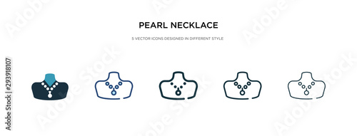 pearl necklace icon in different style vector illustration. two colored and black pearl necklace vector icons designed in filled, outline, line and stroke style can be used for web, mobile, ui