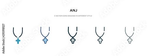 anj icon in different style vector illustration. two colored and black anj vector icons designed in filled, outline, line and stroke style can be used for web, mobile, ui