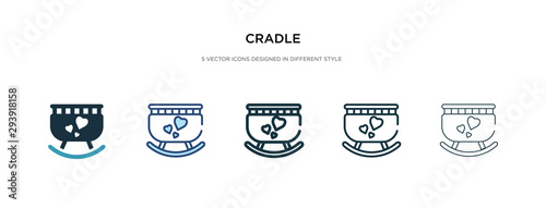 cradle icon in different style vector illustration. two colored and black cradle vector icons designed in filled, outline, line and stroke style can be used for web, mobile, ui photo