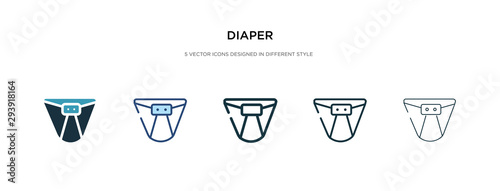 diaper icon in different style vector illustration. two colored and black diaper vector icons designed in filled, outline, line and stroke style can be used for web, mobile, ui
