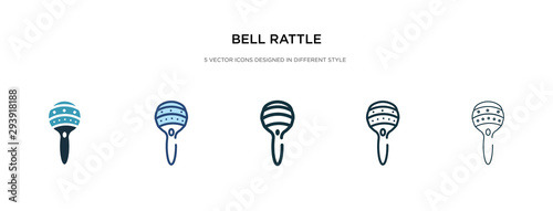 bell rattle icon in different style vector illustration. two colored and black bell rattle vector icons designed in filled, outline, line and stroke style can be used for web, mobile, ui