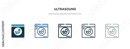 ultrasound icon in different style vector illustration. two colored and black ultrasound vector icons designed in filled, outline, line and stroke style can be used for web, mobile, ui