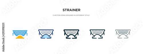 strainer icon in different style vector illustration. two colored and black strainer vector icons designed in filled, outline, line and stroke style can be used for web, mobile, ui