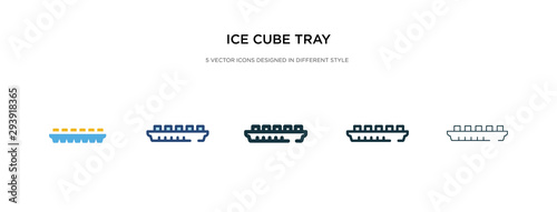 ice cube tray icon in different style vector illustration. two colored and black ice cube tray vector icons designed in filled, outline, line and stroke style can be used for web, mobile, ui