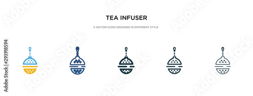 tea infuser icon in different style vector illustration. two colored and black tea infuser vector icons designed in filled, outline, line and stroke style can be used for web, mobile, ui