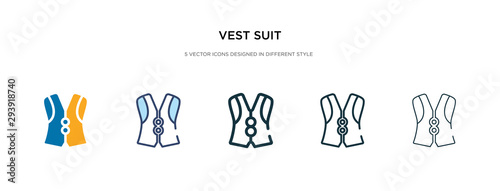 vest suit icon in different style vector illustration. two colored and black vest suit vector icons designed in filled  outline  line and stroke style can be used for web  mobile  ui