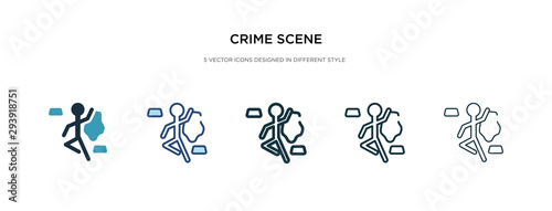 crime scene icon in different style vector illustration. two colored and black crime scene vector icons designed in filled, outline, line and stroke style can be used for web, mobile, ui