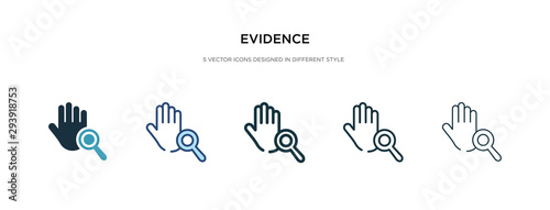 evidence icon in different style vector illustration. two colored and black evidence vector icons designed in filled, outline, line and stroke style can be used for web, mobile, ui