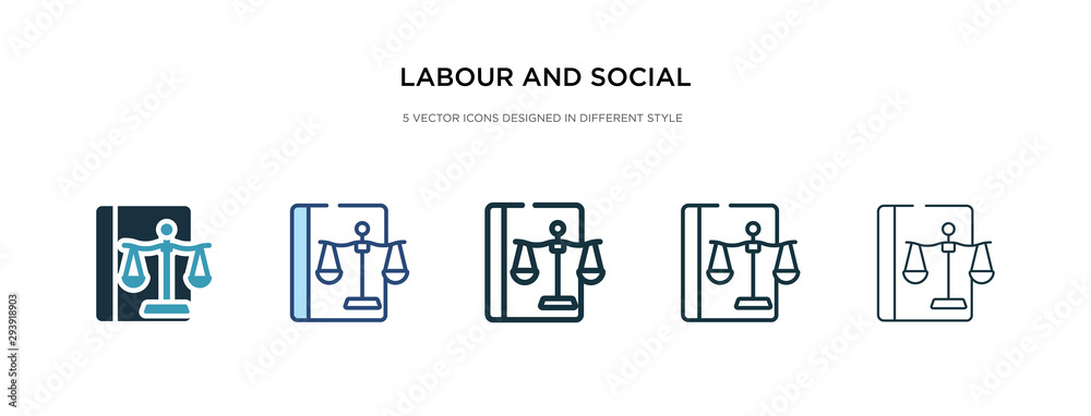 labour and social law icon in different style vector illustration. two colored and black labour and social law vector icons designed in filled, outline, line stroke style can be used for web, labour and social law icon in different style vector illustration. two colored and black labour and social law vector icons designed in filled, outline, line stroke style can be used for web,