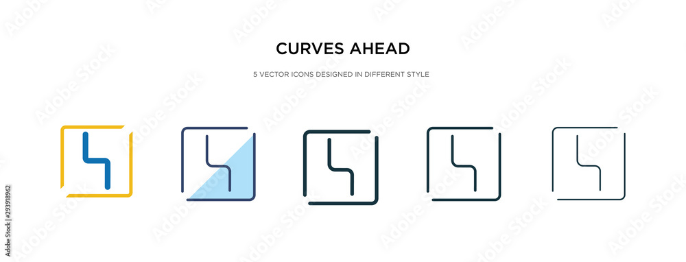 curves ahead icon in different style vector illustration. two colored and black curves ahead vector icons designed in filled, outline, line and stroke style can be used for web, mobile, ui