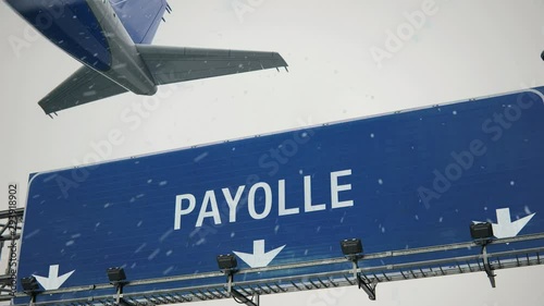 Airplane Takeoff Payolle in Christmas photo