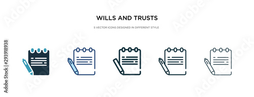 wills and trusts icon in different style vector illustration. two colored and black wills and trusts vector icons designed in filled, outline, line stroke style can be used for web, mobile, ui
