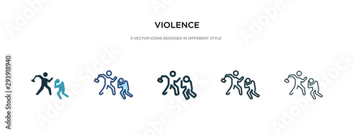 violence icon in different style vector illustration. two colored and black violence vector icons designed in filled  outline  line and stroke style can be used for web  mobile  ui