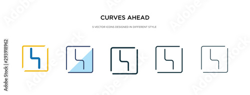 curves ahead icon in different style vector illustration. two colored and black curves ahead vector icons designed in filled, outline, line and stroke style can be used for web, mobile, ui