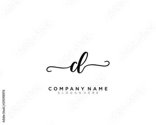 CL Initial Handwriting Logo Vector