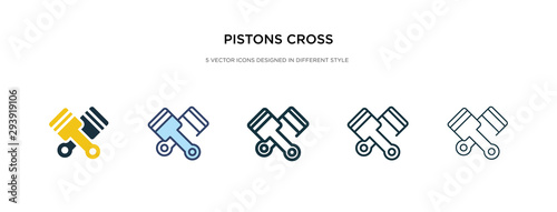pistons cross icon in different style vector illustration. two colored and black pistons cross vector icons designed in filled, outline, line and stroke style can be used for web, mobile, ui