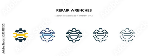 repair wrenches icon in different style vector illustration. two colored and black repair wrenches vector icons designed in filled, outline, line and stroke style can be used for web, mobile, ui