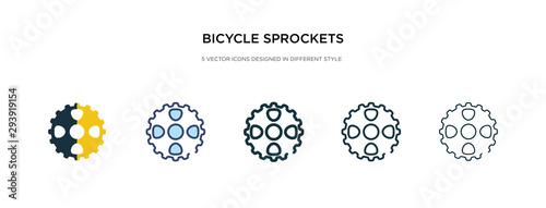 bicycle sprockets icon in different style vector illustration. two colored and black bicycle sprockets vector icons designed in filled, outline, line and stroke style can be used for web, mobile, ui