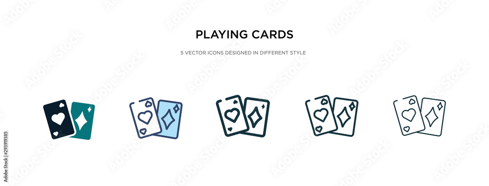 playing cards icon in different style vector illustration. two colored ...