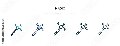 magic icon in different style vector illustration. two colored and black magic vector icons designed in filled, outline, line and stroke style can be used for web, mobile, ui