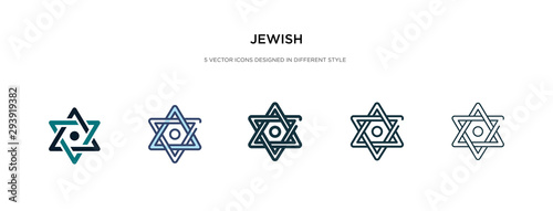 jewish icon in different style vector illustration. two colored and black jewish vector icons designed in filled, outline, line and stroke style can be used for web, mobile, ui