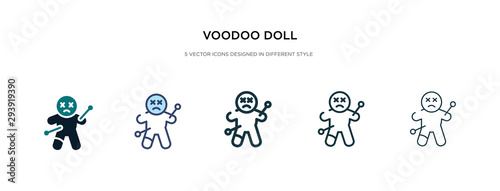 voodoo doll icon in different style vector illustration. two colored and black voodoo doll vector icons designed in filled, outline, line and stroke style can be used for web, mobile, ui