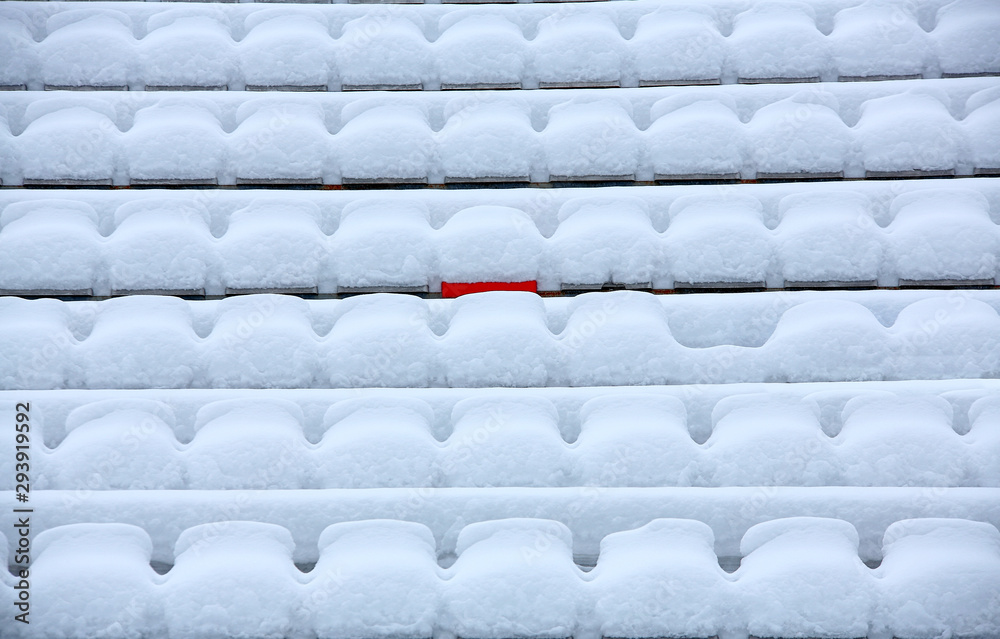 Fototapeta premium rows of empty seats in a stadium
