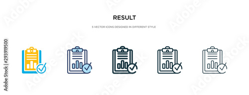 result icon in different style vector illustration. two colored and black result vector icons designed in filled, outline, line and stroke style can be used for web, mobile, ui