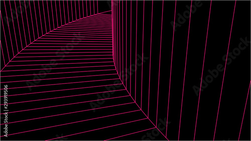 Abstract vector wireframe landscape. Abstract mesh background. Polygonal mountains. Vector illustration.