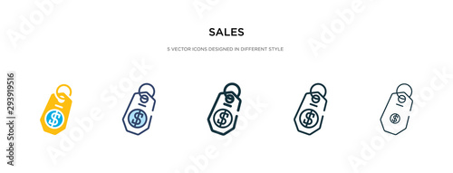 sales icon in different style vector illustration. two colored and black sales vector icons designed in filled, outline, line and stroke style can be used for web, mobile, ui