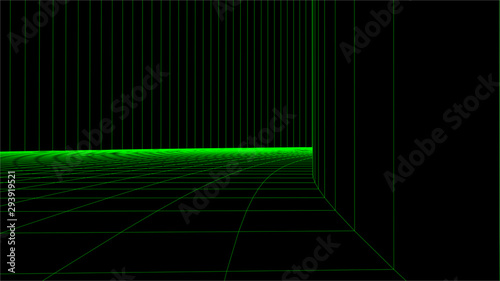 Abstract vector wireframe landscape. Abstract mesh background. Polygonal mountains. Vector illustration.