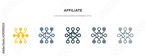 affiliate icon in different style vector illustration. two colored and black affiliate vector icons designed in filled, outline, line and stroke style can be used for web, mobile, ui