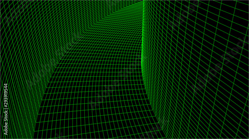 Abstract vector wireframe landscape. Abstract mesh background. Polygonal mountains. Vector illustration.