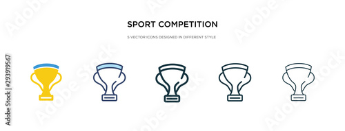 sport competition cup icon in different style vector illustration. two colored and black sport competition cup vector icons designed in filled, outline, line and stroke style can be used for web,