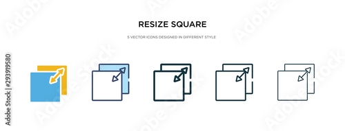 resize square icon in different style vector illustration. two colored and black resize square vector icons designed in filled, outline, line and stroke style can be used for web, mobile, ui