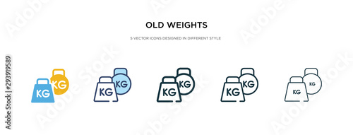 old weights icon in different style vector illustration. two colored and black old weights vector icons designed in filled, outline, line and stroke style can be used for web, mobile, ui