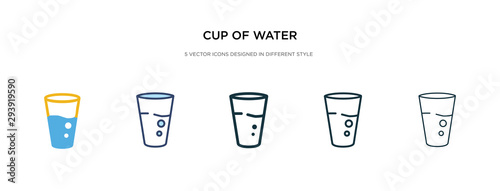 cup of water icon in different style vector illustration. two colored and black cup of water vector icons designed in filled, outline, line and stroke style can be used for web, mobile, ui