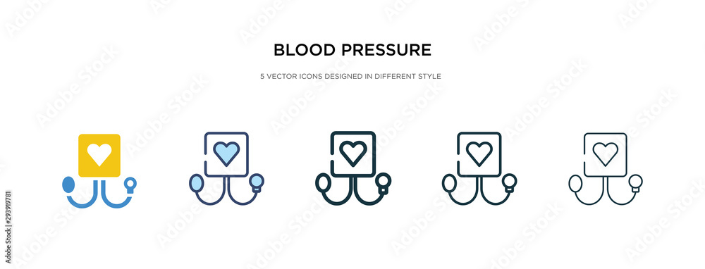 blood pressure icon in different style vector illustration. two colored and black blood pressure vector icons designed in filled, outline, line and stroke style can be used for web, mobile, ui blood pressure icon in different style vector illustration. two colored and black blood pressure vector icons designed in filled, outline, line and stroke style can be used for web, mobile, ui