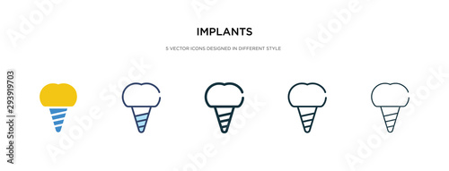 implants icon in different style vector illustration. two colored and black implants vector icons designed in filled, outline, line and stroke style can be used for web, mobile, ui