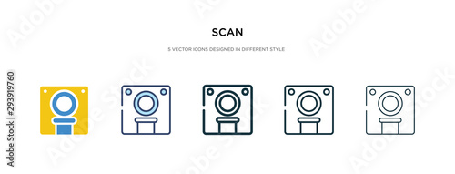 scan icon in different style vector illustration. two colored and black scan vector icons designed in filled, outline, line and stroke style can be used for web, mobile, ui