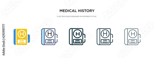 medical history icon in different style vector illustration. two colored and black medical history vector icons designed in filled, outline, line and stroke style can be used for web, mobile, ui