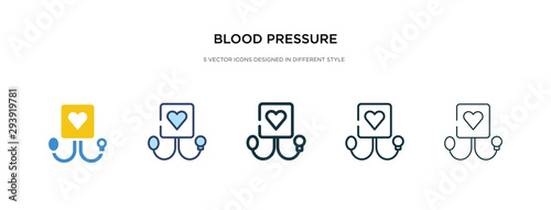 blood pressure icon in different style vector illustration. two colored and black blood pressure vector icons designed in filled, outline, line and stroke style can be used for web, mobile, ui
