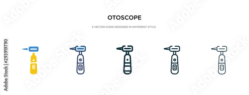otoscope icon in different style vector illustration. two colored and black otoscope vector icons designed in filled, outline, line and stroke style can be used for web, mobile, ui
