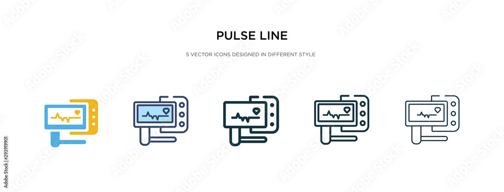 pulse line icon in different style vector illustration. two colored and black pulse line vector icons designed in filled, outline, line and stroke style can be used for web, mobile, ui