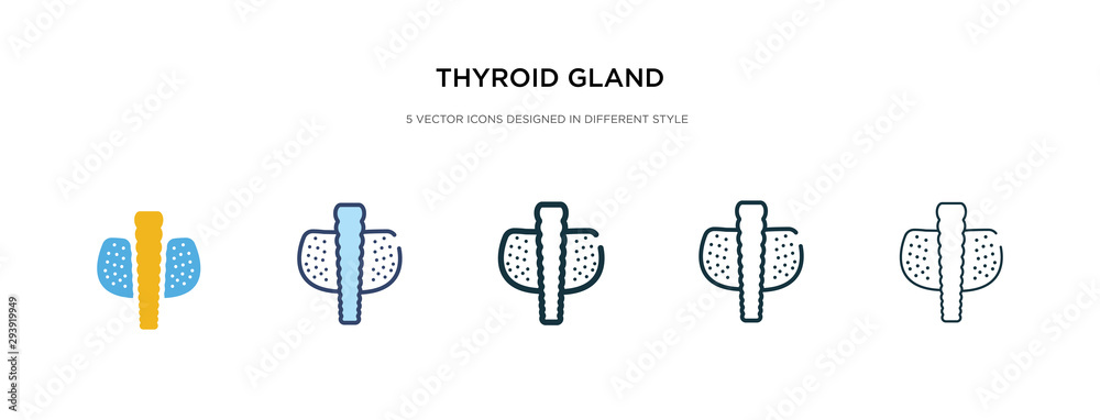 thyroid gland icon in different style vector illustration. two colored and black thyroid gland vector icons designed in filled, outline, line and stroke style can be used for web, mobile, ui thyroid gland icon in different style vector illustration. two colored and black thyroid gland vector icons designed in filled, outline, line and stroke style can be used for web, mobile, ui