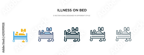 illness on bed icon in different style vector illustration. two colored and black illness on bed vector icons designed in filled, outline, line and stroke style can be used for web, mobile, ui